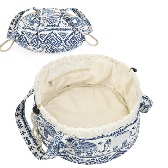 Narwey Barrel Drawstring Makeup Bag Large Cosmetic Bag Make up Bags Toiletry Bag