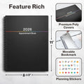 Dunwell Daily Planner 2026, 8.5x11 Appointment Book, 15-Min Hourly Schedule, Jan to Dec 2026, Large Planner with Colorful Tabs, Premium Paper