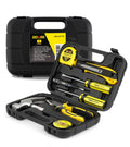 DOWELL Small Homeowner Tool Set 9 Pieces General Household Small Hand Tool Kit with Plastic Tool Box Storage Case HYT8