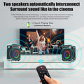 JYX Karaoke Machine with Two Wireless Microphones, Portable Bluetooth Speaker with Bass/Treble Adjustment, PA System with Remote Control, LED