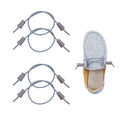 Elastic Shoelaces Strings Replacement Laces for Hey Dude Shoes，No-Tie Laces (Two Pairs) 16In Grey