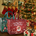 YANGTE 16 Pack Christmas Tote Bags with Handles, Non-Woven Gift Bags, 12.8" 9.8" 6.7 16-Pack