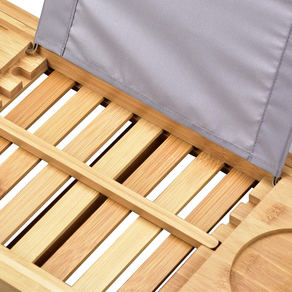 Luxury Bathtub Caddy TrayÃ¯Â¼ÂBamboo Bathtub Tray Caddy - Wood Bath Tray ExpandableÃ¯Â¼ÂCan Be Placed Book and Integrated Tablet Smartphone and Wine