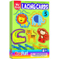 KRAFUN Beginner Preschool Lacing Card Kit for Kids Arts & Crafts, 5 Easy Safari and Animal Lacing Projects, Paper Craft Cards for Toddlers, Fine