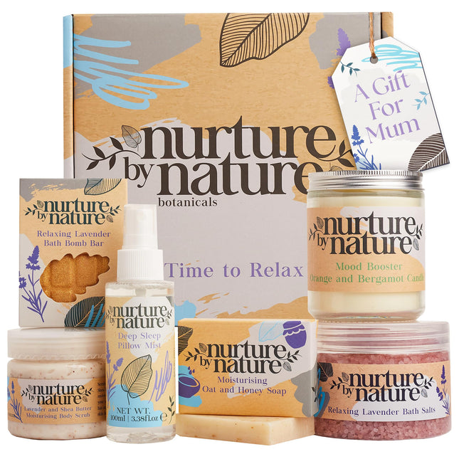 Nurture by Nature RELAX & CALM Spa Kit - Mothers Day Gifts - Spa Gift Baskets fo