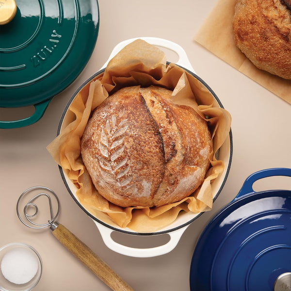 Zulay Kitchen 13 Inch Danish Dough Whisk - Large Wooden Danish Whisk for Dough with Stainless Steel Ring - Traditional Dutch Whisk Baking Tool for