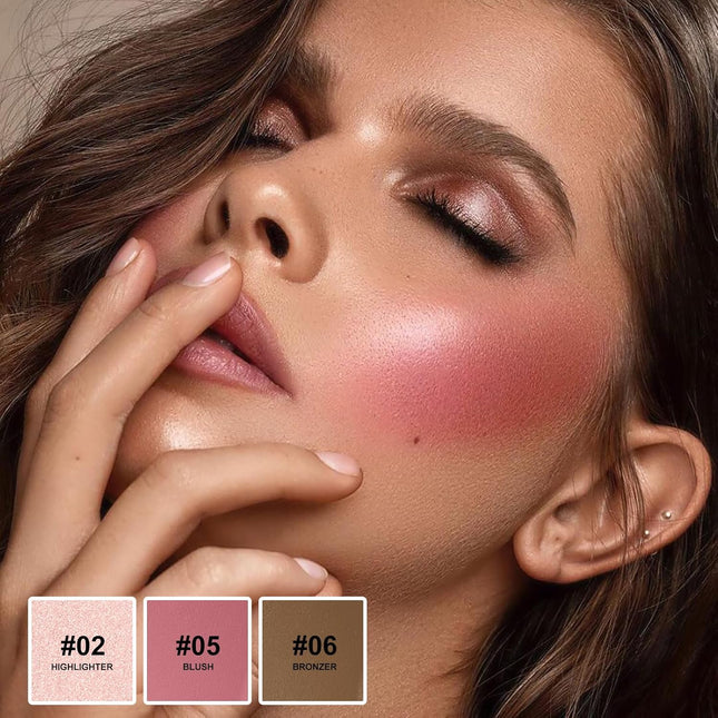 Lezero 3Pcs Contour Stick Makeup Kit, Shades with Highlighter, Blush and Bronzer