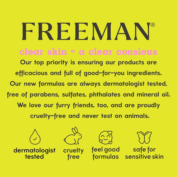 Freeman Polishing Charcoal & Black Sugar Facial Gel Mask+ Scrub, Purifies Skin, Not Over-Drying, Polishing Face Mask, Exfoliating, Removes Dead