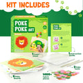 jackinthebox Poke Poke Art – Animals Theme, Mess-Free Fabric Art and Craft, Flower Pressing Kits, Gift for Kids, Gift for Girls and Boys Ages 4 5