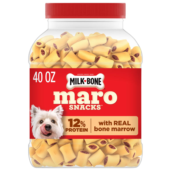 Milk-Bone MaroSnacks Small Dog Treats with Real Bone Marrow, 40 Oz. Canister | Dog treats with 12% protein Beef 2.5 Pound (Pack of 1)