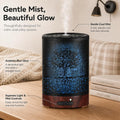Metal Essential Oil Diffuser 7 Color LED Lights Auto Shut Off Tree