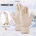 Geyoga Women's Winter Touch Screen Glove | 4 Pairs Soft Warm Fleece Lined Knit Elastic Cuff Texting Gloves Solid Black, Gray, Pink, Beige