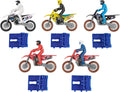 Supercross, Authentic 5-Pack of 1:24 Scale Die-Cast Motorcycles with Rider Figure, Toy Moto Bike for Kids and Collectors Ages 3 and up