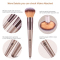 HEYMKGO Makeup Brushes 15PCS Champagne Gold Professional Makeup Brush Set Foundation Brush Blending Powder Blush Concealer Eye Make up Brush with Bag