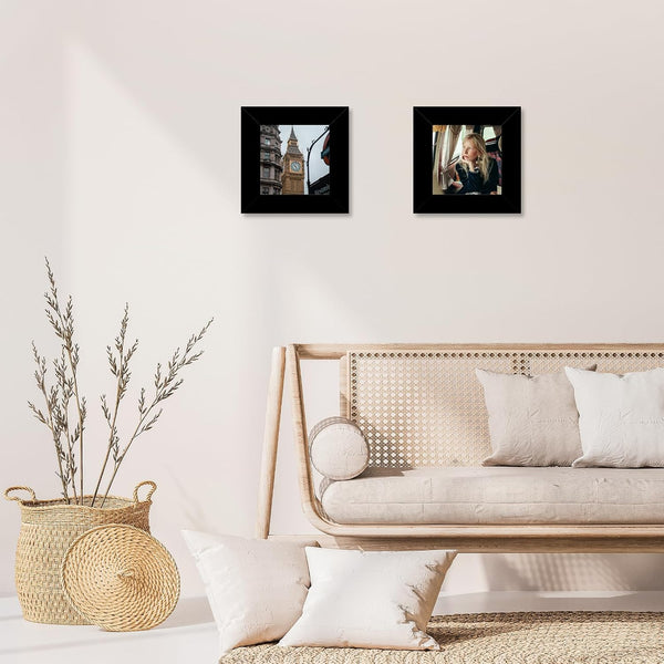 3x3 Picture Frame Black for Tabletop or Wall Hanging, Strudy and Lightweight 3 x 3 Frame, Wall Gallery Photo Frame with Shatter Resistant