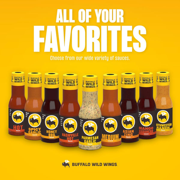Buffalo Wild Wings Parmesan Garlic Sauce, 12 fl. oz., Perfect Dipping Sauce, Chicken Marinade, Chicken Parmesan Topping and Wing Seasoning, Made