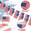 52FT 4th of July Decorations Outdoor, 50 PCS Fourth of July Banner, 5.5 x 8.2 Inches American String Flag Banner for Patriotic Independence Day