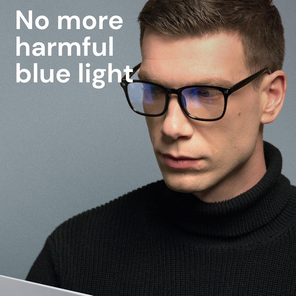 Gaoye Black Blue Light Glasses for Computer & Gaming - Anti UV Ray Lenses, Scratch-Resistant & Comfort Fit Medium **Light Black 1