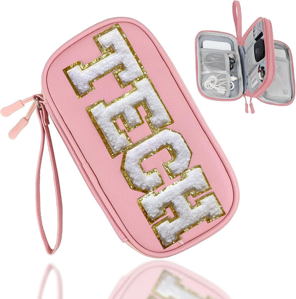 COSHAYSOO Personalized Electronics Travel Organizer Cable Management Case Phone Charger Charging Cords Tech Accessories Pouch, Unique Trip Gifts