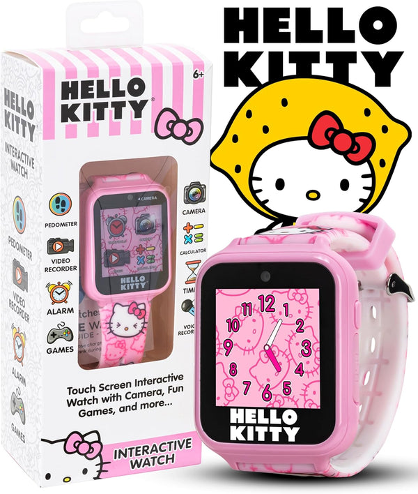 Hello Kitty Kids Smartwatch - Interactive Touchscreen with 10 Watch Faces, Camera, Games, Alarm, Step Tracker & More - Fun Gift for Girls with