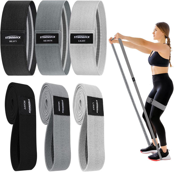 Fabric Resistance Bands for Working Out, 3 and 4 Levels Booty Bands Long Resistance Bands for Women and Men | Elastic Bands for Exercise Bands