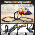 Slot-Car-Race-Track-Sets for Boys Kids, Battery or Electric Race Car Track with 4 High-Speed Slot Cars, Dual Racing Game 2 Hand Controllers