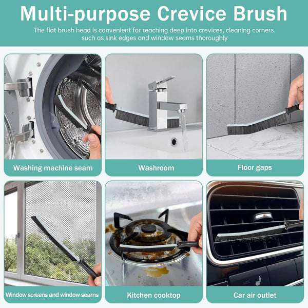 Crevice Cleaning Brush，Hard-Bristled Grout Brush，2026 New Multifunctional Gap Cleaning Brush Tool，Dead Corners Brushes for Bathroom Kitchen Tiles