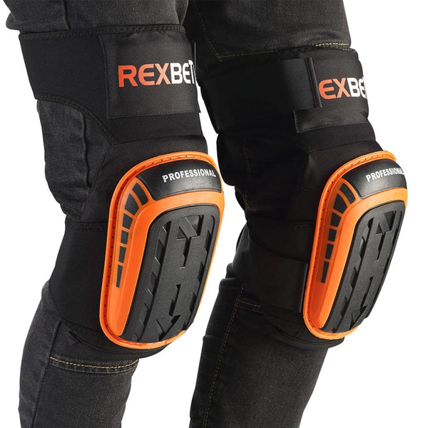 REXBETI Knee Pads for Work, Construction Knee Pads for Men, Heavy Duty Comfortable Anti-Slip Foam Gel Knee Pads for Gardening Flooring and