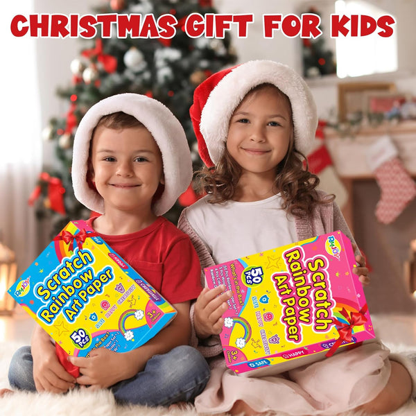 Rainbow Scratch Paper Art for Kids: 60PCS Magic Arts Crafts Gifts Toys for Girls Boys Ages 4 5 6 7 8 9 Games Activities for Birthday Family
