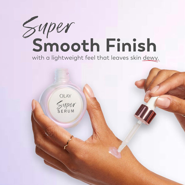 Olay Super Serum - Glow Serum for Face - Activated Niacinamide, Vitamin C & E, Collagen Peptide, AHA - 5-in-1 Benefits - Brightens, Hydrates,