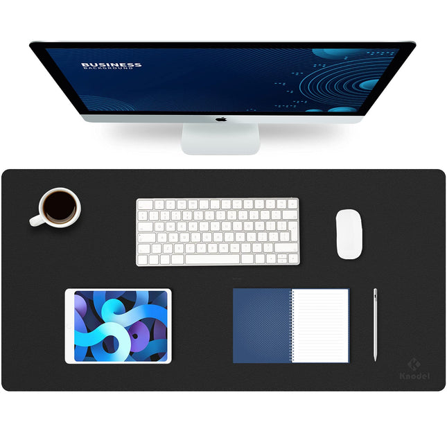 K KNODEL Large Office Leather Desk Mat, Mouse and Keyboard Pad, Computer and Lap