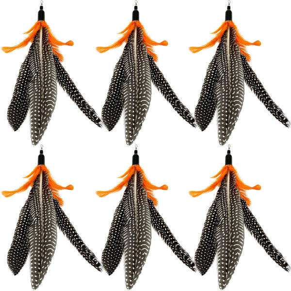 Cat Feather Toys Refill, 6 Pieces Cat Wand Attachments Da Bird Feathers Toy for Indoor Cats 6 PCS Cat Toy Feather Refills
