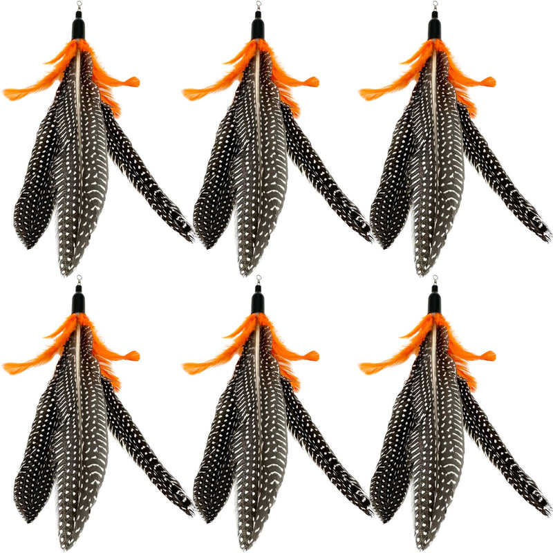 Cat Feather Toys Refill, 6 Pieces Cat Wand Attachments Da Bird Feathers Toy for Indoor Cats 6 PCS Cat Toy Feather Refills