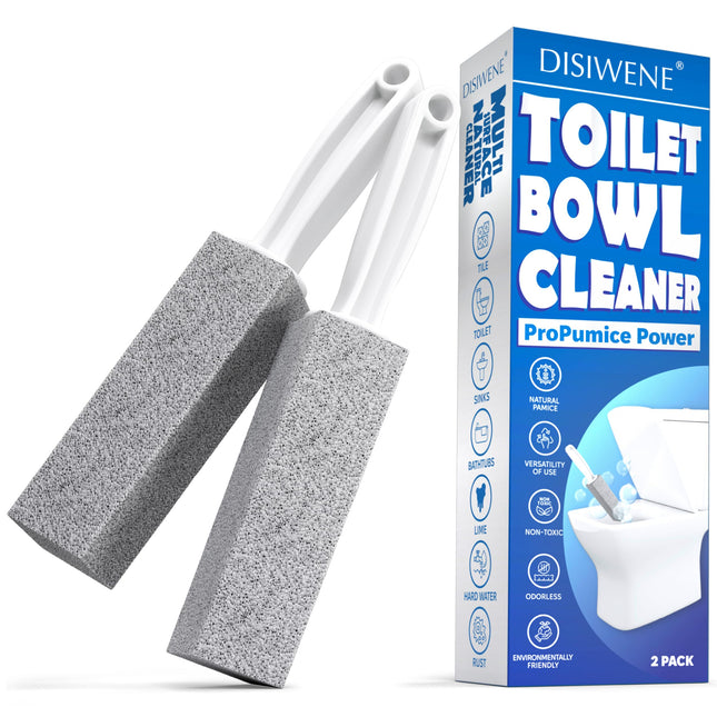 DISIWENE Pumice Cleaning Stone with Handle Toilet Bowl Cleaner Hard Water Ring R