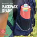 Ello Kids Colby 12oz Stainless Steel Insulated Water Bottle with Straw and Built-In Silicone Coaster Carrying Handle and Leak-Proof Locking Lid