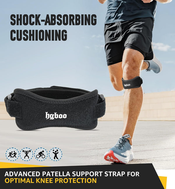 2-Pack Patella Tendon Knee Brace Straps, Adjustable Knee Support Patella Stabilizer for Pain Relief, Jumpers Knee, Tendonitis, Arthritis, Running,