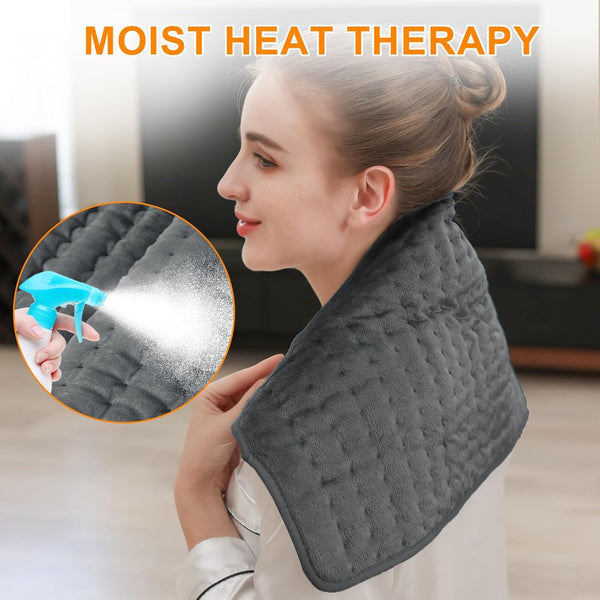 Heating Pad-Electric Heating Pads for Back,Neck,Abdomen,Moist Heated Pad for Shoulder,Knee,Hot Pad for Arms and Legs,Dry&Moist Heat & Auto Shut
