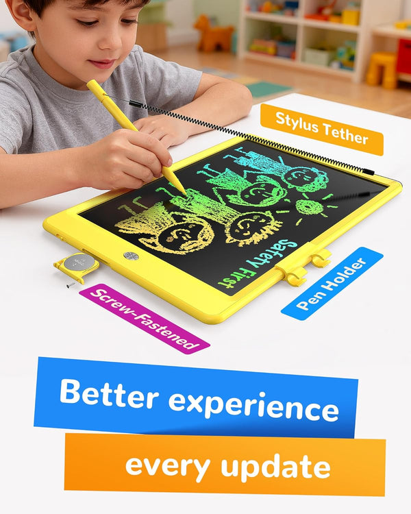 KOKODI LCD Writing Tablet, 10 Inch Colorful Toddler Doodle Board Drawing Tablet, Erasable Reusable Electronic Drawing Pads, Educational and