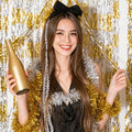 GOER Metallic Tinsel Foil Fringe Curtains Party Photo Backdrop Party Streamers for Birthday,Graduation,New Year Eve Decorations Wedding Decor (2