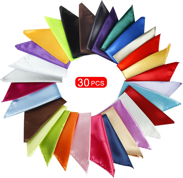 MONOTONOUS Mens Pocket Squares Handkerchief For Wedding Party, 8.6" x8.6" (Pack of 30)