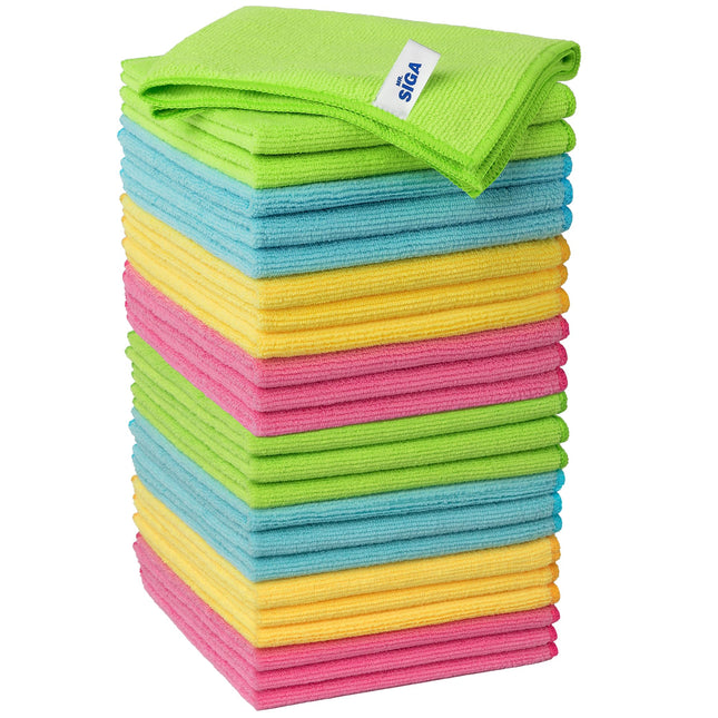 MR.SIGA Microfiber Cleaning Cloth, Pack of 24, Size:12.6" X 12.6