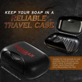 Bossman Travel Soap Container (Black) – Holder & Saver Case for Bar Soap for Men and Travel Toiletries Black Container