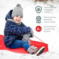 Slippery Racer Downhill Xtreme Flexible Adults and Kids Plastic Toboggan Snow Sled for up to 2 Riders with Pull Rope and Handles 2 PACK RED/GREEN