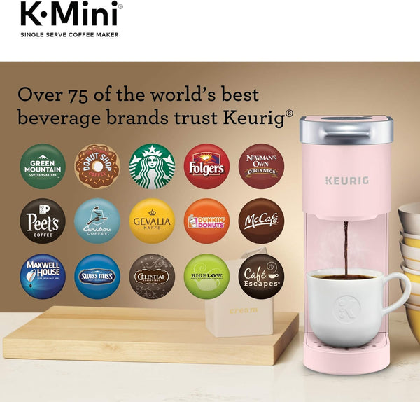 Keurig K-Mini Single Serve K-Cup Pod Coffee Maker, 6 to 12oz Brew size, with Cord Storage, Perfect for Small Spaces, Dusty Rose | Brews 6-12 Oz