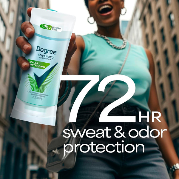 Degree Advanced Protection Antiperspirant Deodorant White Flowers & Lychee for 72-Hour Sweat & Odor Control for Women, with Body Heat Activated