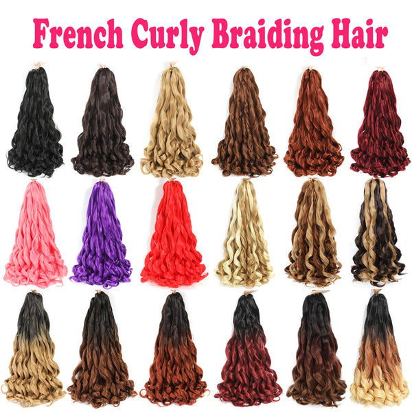 French Curly Braiding Hair 12 Inch 8 Packs - Pre Stretched Bouncy Braiding Hair- Loose Wavy Synthetic Hair Extensions For Black Women (12 inch 8
