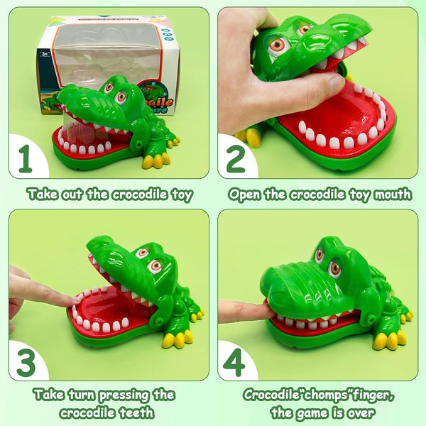 Crocodile Teeth Game for Kids Ages 4+, Alligator Tooth Game Push Teeth Down Toy, Funny Chomping Mouth Bite Surprise Games, No Batteries Travel