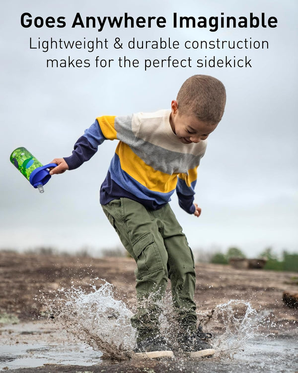 CamelBak Eddy+ Kids Water Bottle with Bite Valve Straw, Leak‑Resistant Easy Sip Design for Everyday Hydration, 14oz | Kids Airplane Bandits