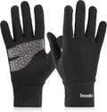 Arcweg Running Gloves Winter Thermal Anti-Slip Touchscreen Gloves Fleece Lining Gloves Men Women for Walking Cycling Driving Black Small-Medium