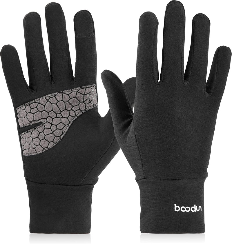 Arcweg Running Gloves Winter Thermal Anti-Slip Touchscreen Gloves Fleece Lining Gloves Men Women for Walking Cycling Driving Black Small-Medium